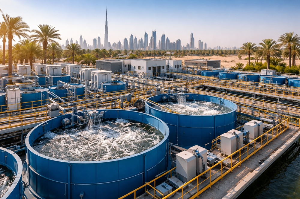 "Graner STP maintenance team in Qatar conducting preventive maintenance and operation of a sewage treatment plant."