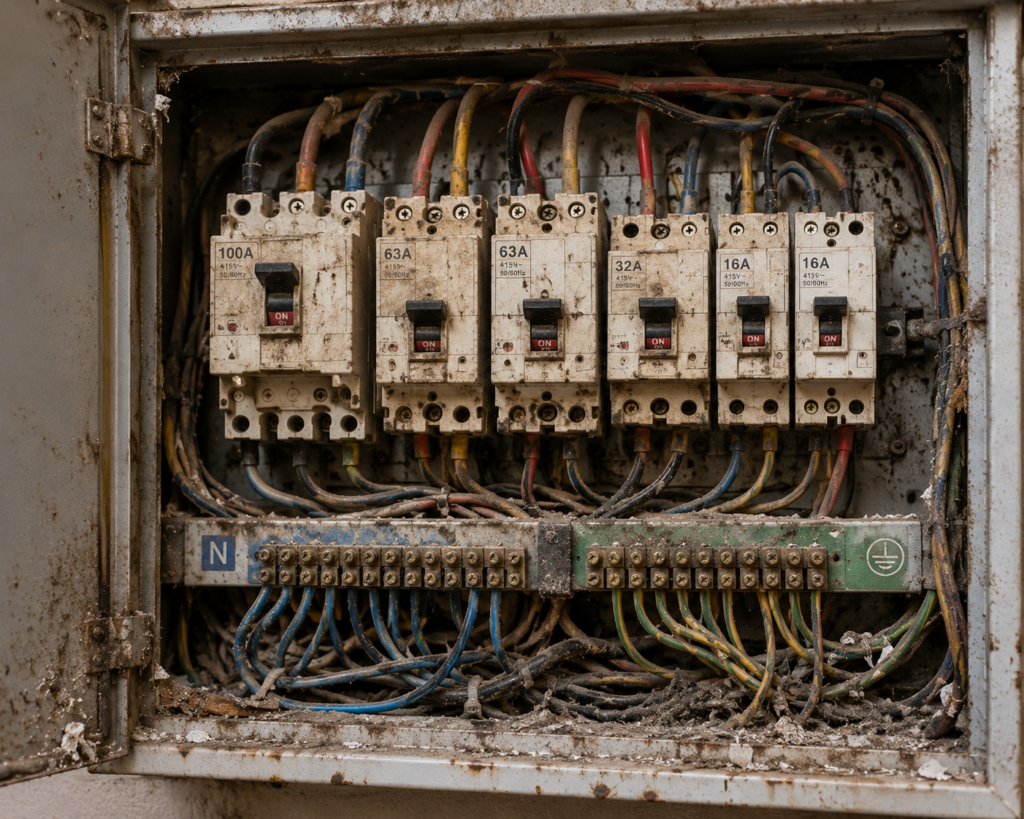 Commercial building electrical switchboard inspection Qatar
