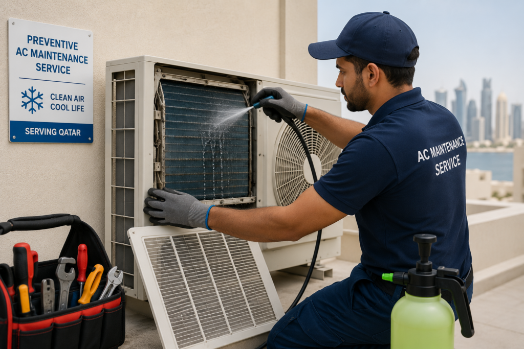 "Preventive AC maintenance service in Qatar"