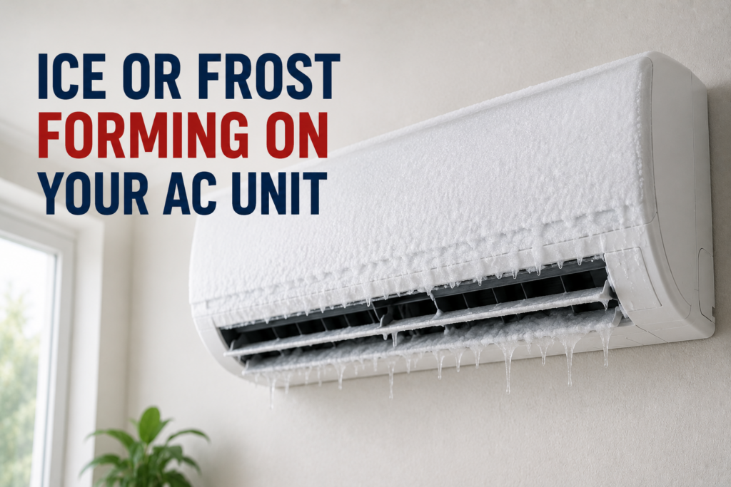  "ice forming on AC unit Qatar — frozen evaporator coil repair by Graner Electromechanical Contractors Doha"